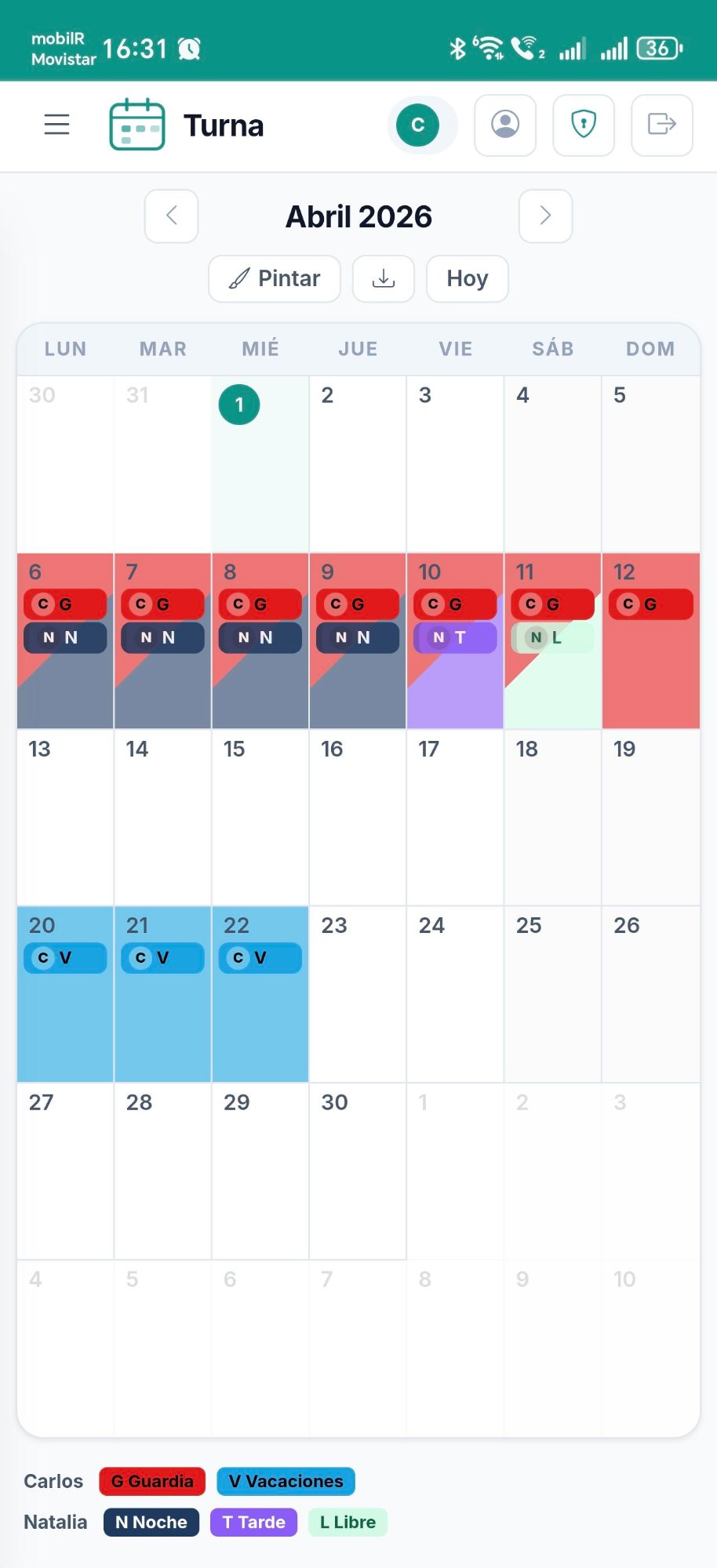 Calendarios Compartidos